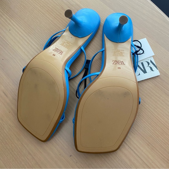 Zara Blue Strappy Sandals - Picture 8 of 11